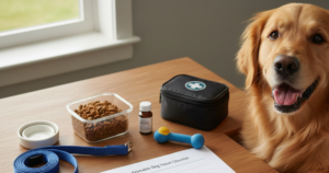 Dog travel carrier sized correctly for safe and comfortable travel