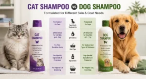 Comparison of cat shampoo and dog shampoo for different pet skin and coat needs